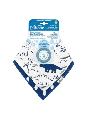 Babero Bandana Dinosaurios y gotas 2 Pack