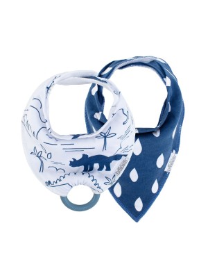 Babero Bandana Dinosaurios y gotas 2 Pack