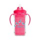 9onz. Vasos entrenamiento insulado pajilla con aladeras Rosado