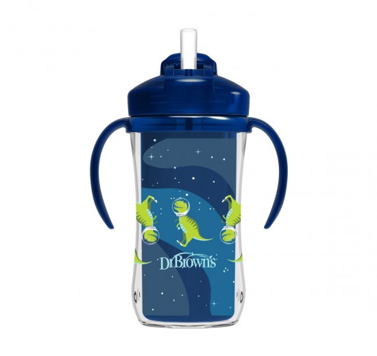 9onz. Vasos entrenamiento insulado pajilla con aladeras Azul