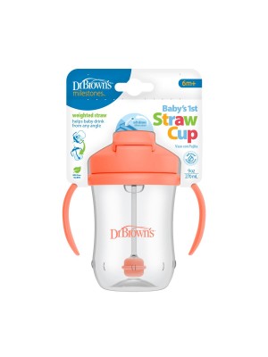 9onz. Vasos entrenamiento pajilla Babys 1st Coral