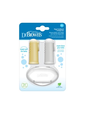 Cepillo Dental de Dedo Gris y amarillo 2 Pack