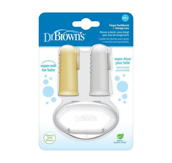 Cepillo Dental de Dedo Gris y amarillo 2 Pack