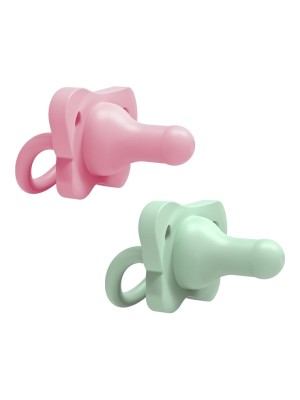 Pepe de silicon UNA PIEZA rosado y verde 2 pack