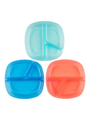 Platos plasticos con diviciones 3 pack