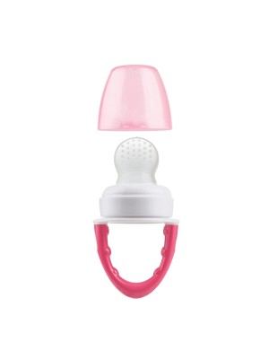 Alimentador de silicón con tapadera rosado