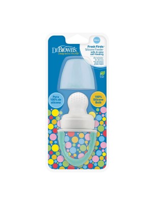 Alimentador de silicón con tapadera celeste