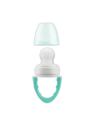 Alimentador de silicón con tapadera celeste