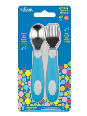 Cuchara y Tenedor de Metal con Agarre Suave