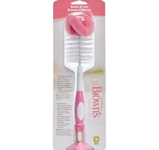 Comprar Cepillo Limpia Biberones 2 en 1 Rosa Kiokids