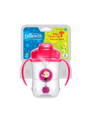 9onz. Vasos entrenamiento pajilla Babys 1st Rosado