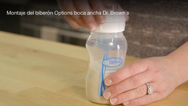 Montaje del biberón Options boca ancha Dr. Brown's